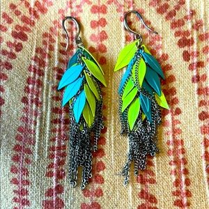Colorful Leaf Dangle Earrings